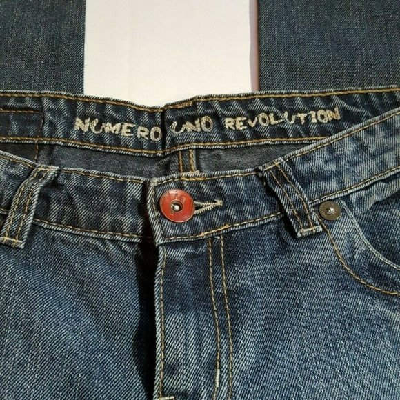 Revolution Numero Uno Jeans NU Raw with Fades Blue Denim Size 30 Women - Picture 6 of 10